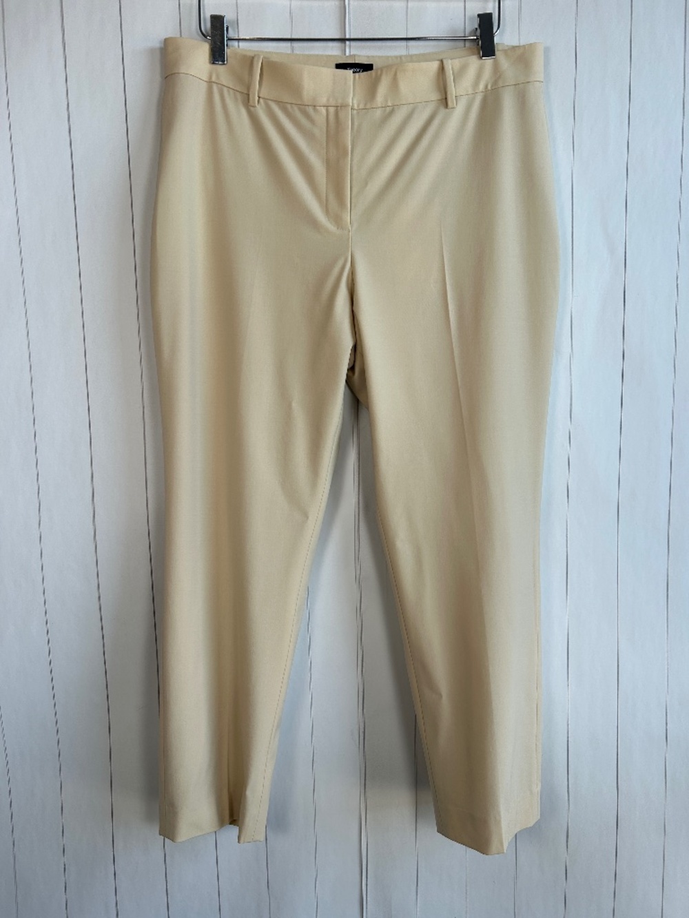 Theory women size 10 Treeca 2 trouser pant butter yellow traceable wool NEW